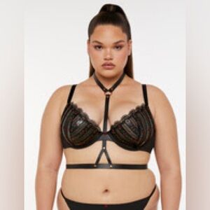 Faux leather body harness rose gold hardware